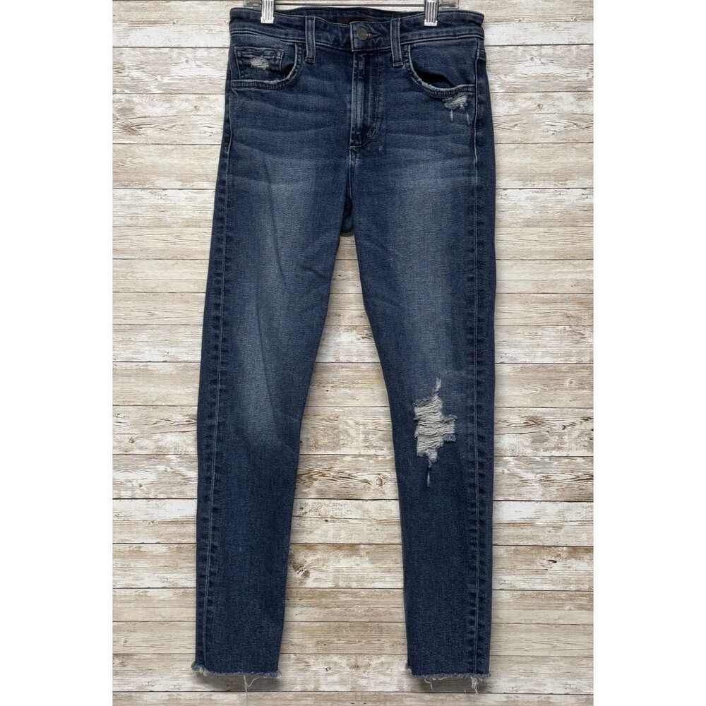 Joes Jeans Women Size 25 Charlie High Rise Skinny Ankle Distressed Raw Hem